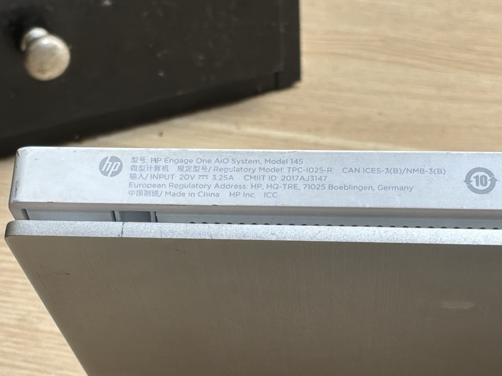 HP Engage One All-in-One System Model 145/FOR PARTS/ No Hard Drive /JUA3784