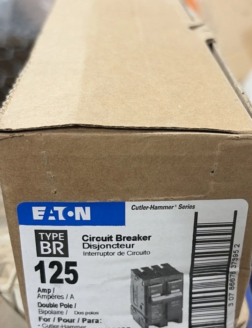 Eaton BRH2125 Plug In BR Circuit Breaker 2 Pole 125 Amp 120/240 Volt 22 kaic 1PC