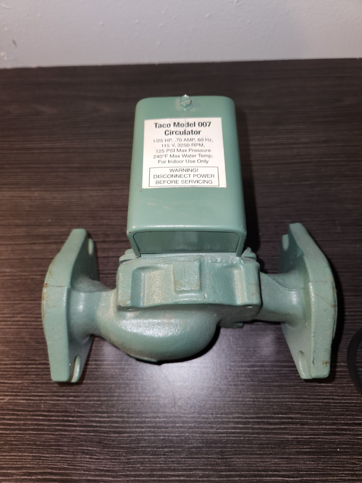 Taco 007-F5 Cast Iron Circulator, 1/25 HP