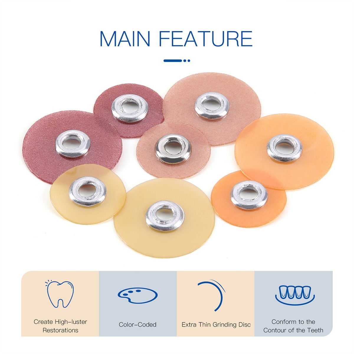 40pcs Dental Composite acabado de pulido discos gruarse + mandril 1/2″ or 3/8″