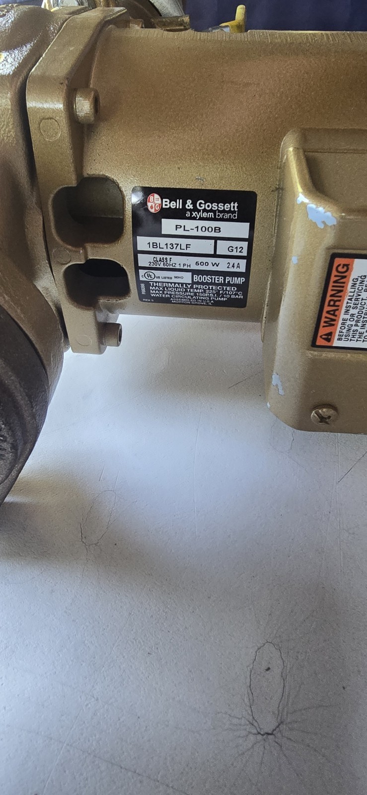 1BL137LF Bell & Gossett PL-100B Series PL Booster Pump