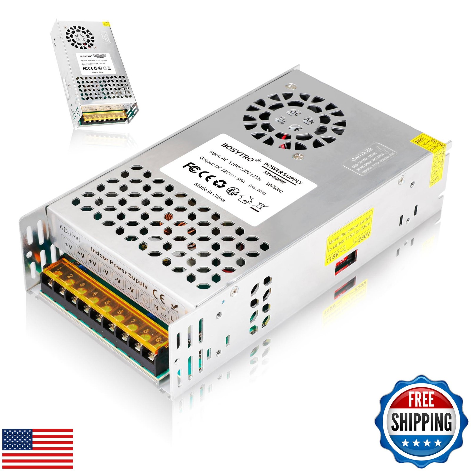 BOSYTRO 12V 50A 600W DC Switching Power Supply, Universal Regulated Switching