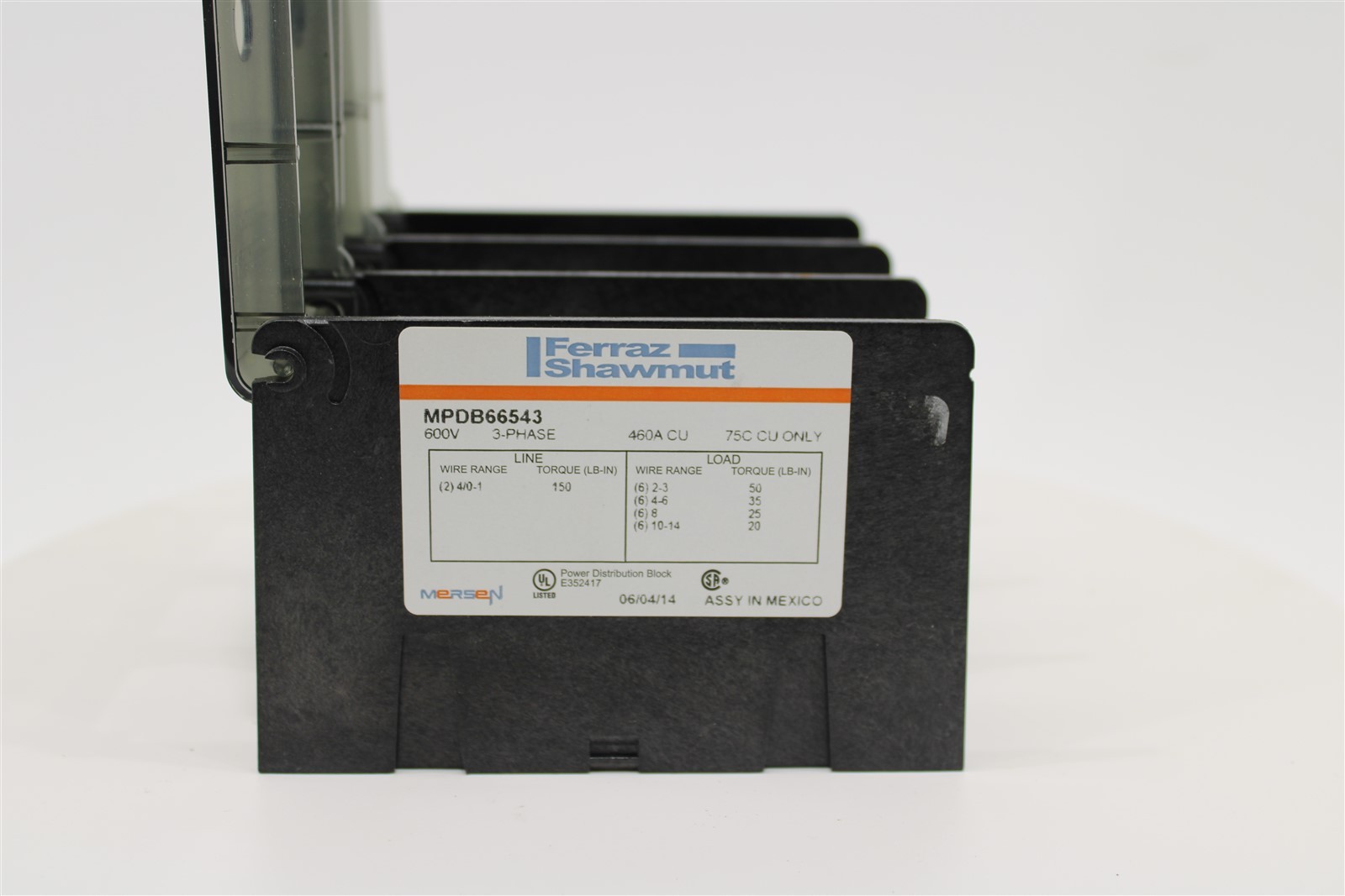 Ferraz-Shawmut MPDB66543 MPDB Series Power Distribution Block | 460A | 3-Pole