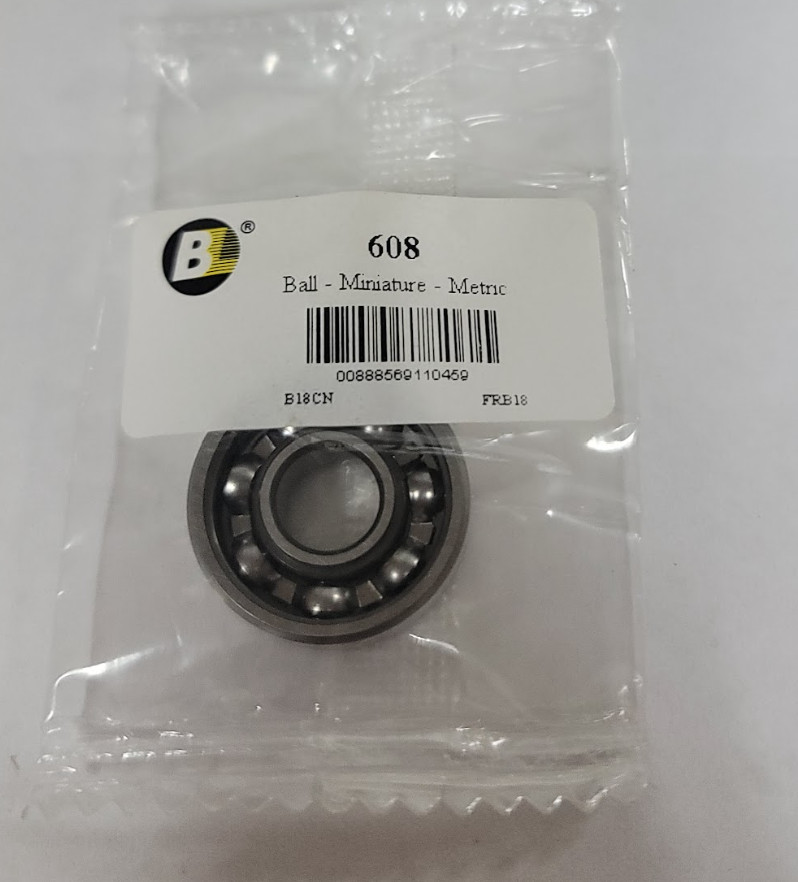 Bearings Limited 608 unshielded open miniature ball bearing.
