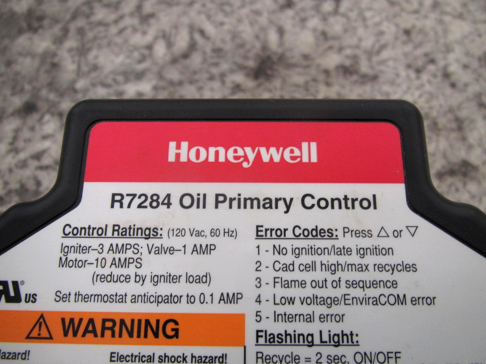 Honeywell R7284B1024 Electronic Oil Burner Primary Control Used Free Shipping