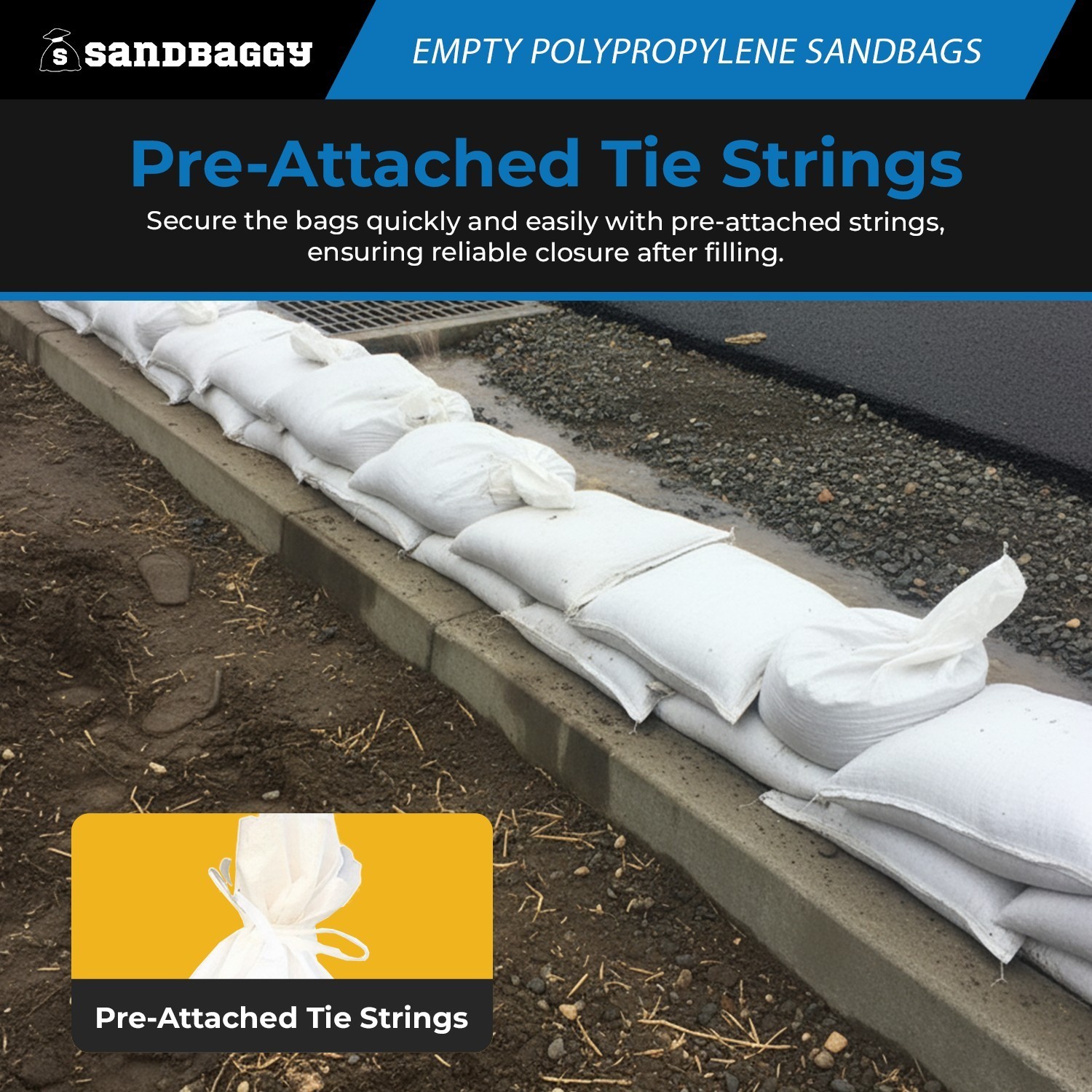 Sandbags – 1000 White 18″ x 30″ – Sandbag Sand Bags Bag Poly by Sandbaggy
