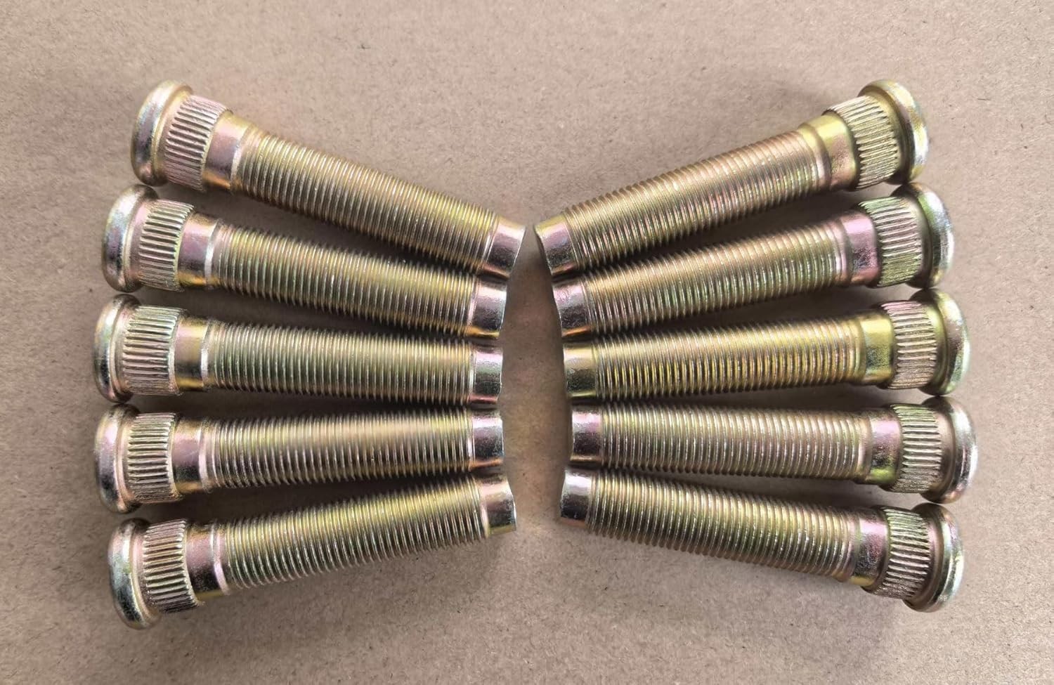 10 PCS 1/2″ Extended Longer Than Stock Wheel Studs 1/2-20 Thread 0.627 in. Knurl