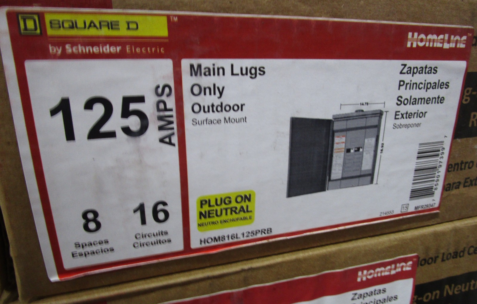 Square D 16-Circuit 125amp 8-space Outdoor Main Lugs Load Center (HOM816L125PRB)