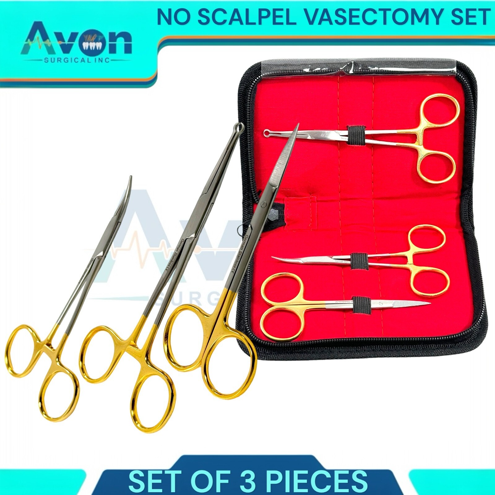 No Scalpel Vasectomy Set, Micro Mosquito Forceps, Ring Forceps, Iris Scissors