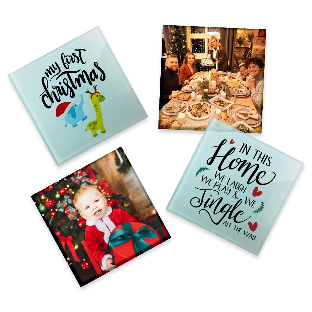 120PACK Sublimation Glass Coasters 3.9 Inch Square Insulated Photo Coasters