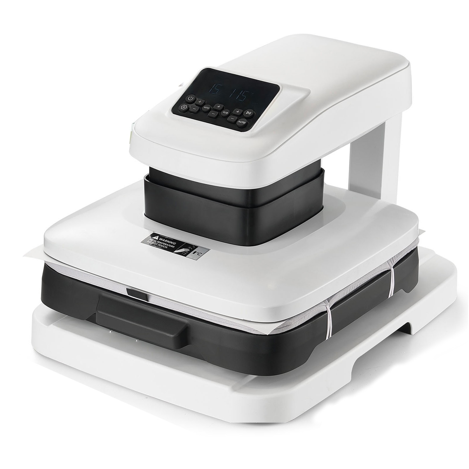 Uimoso Automatic Heat Press Machine for T-Shirts 15 x 15 in Heating Plate, White