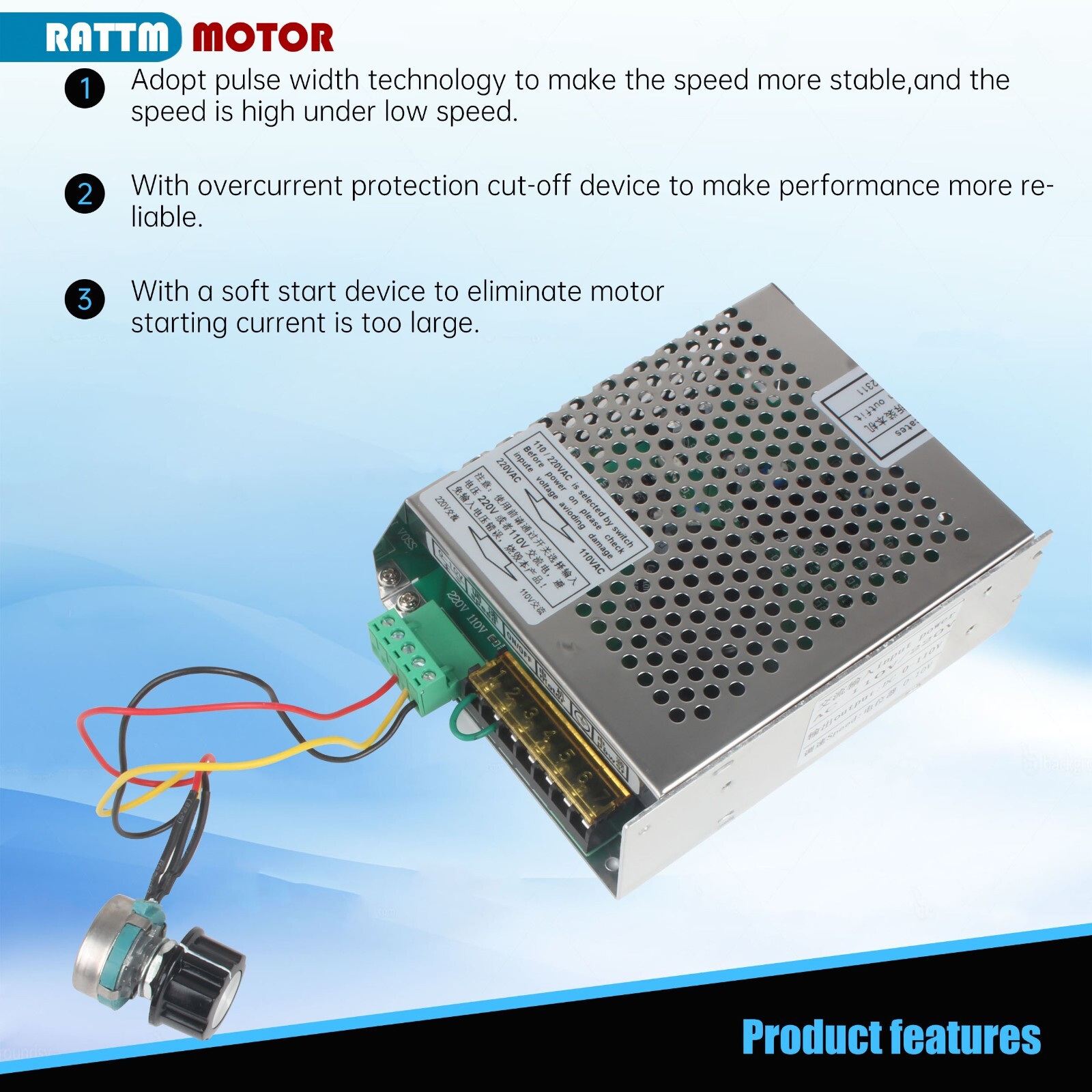 US SHIP】800W Air Cooled Spindle Motor 20000RPM ER16+Speed Power Supply