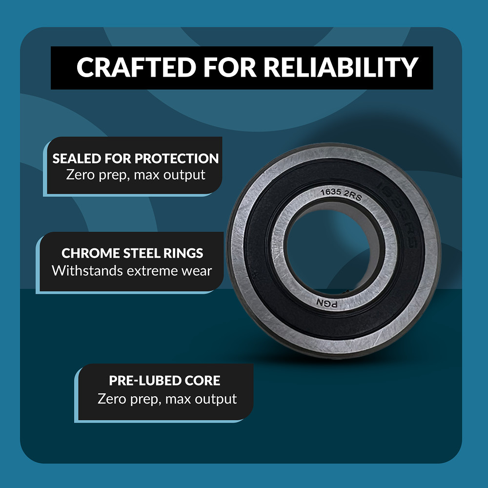 PGN (4 Pack) 1635-2RS Bearing – Lubricated Chrome Steel Sealed Ball Bearing
