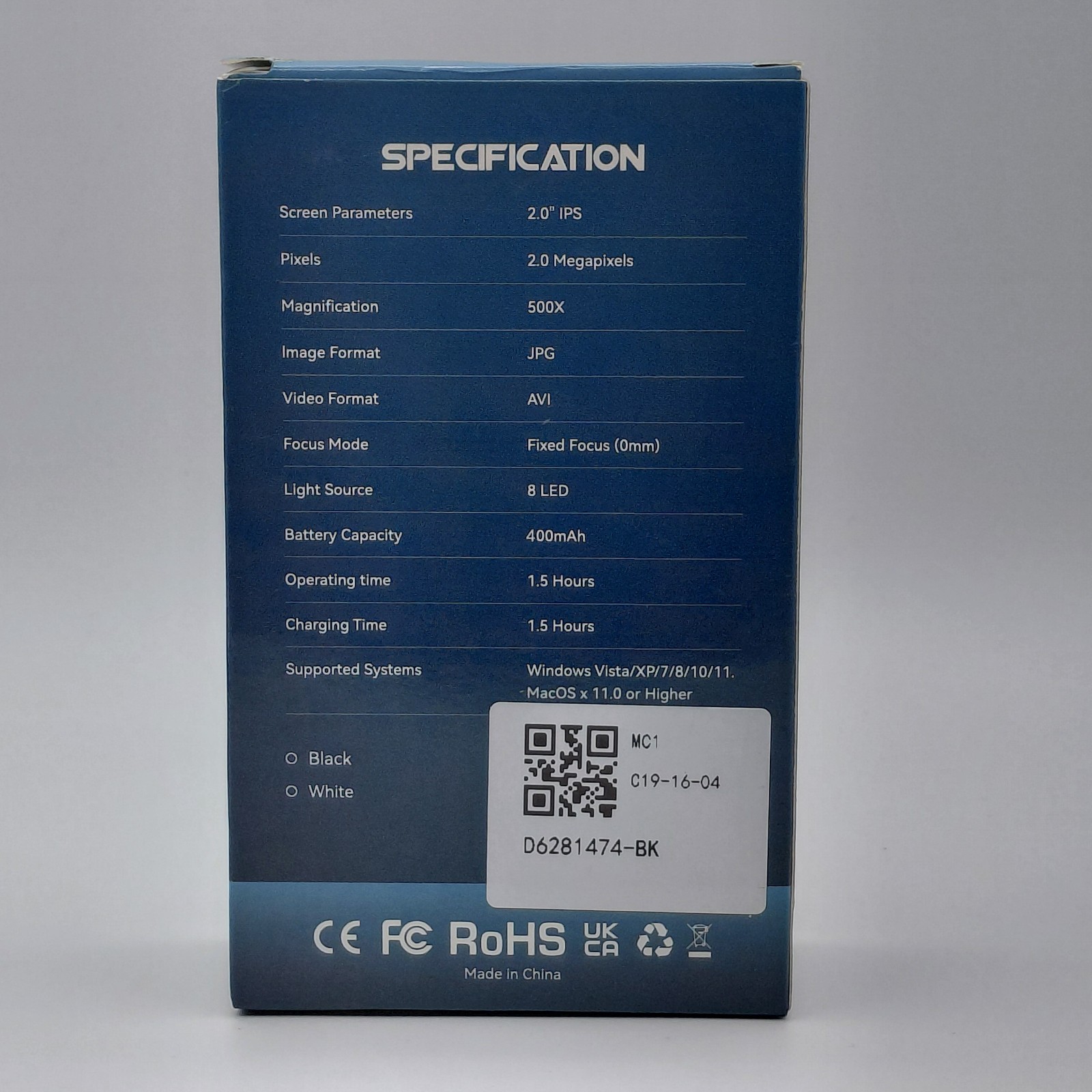 Digital Handheld Microscope 2” IPS Color Screen