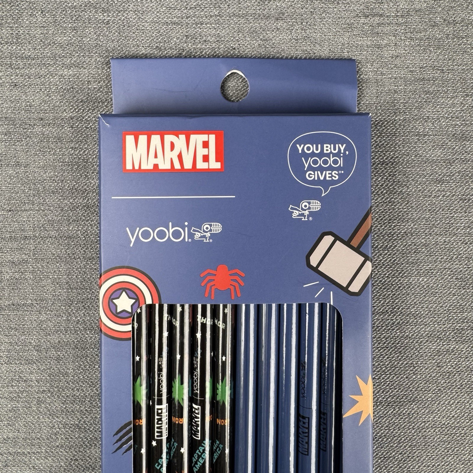 Yoobi Marvel No. 2 Pencils 24 Pack Pre-Sharpened Ages 3+ PVC Free
