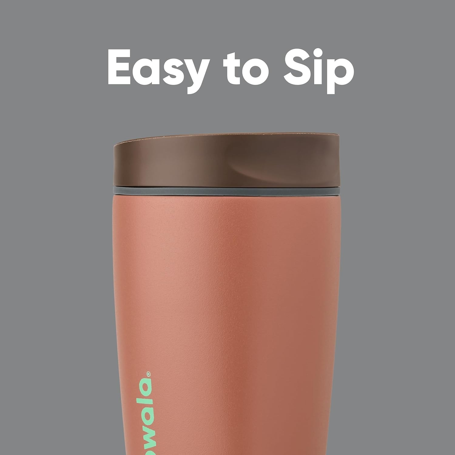 Owala SmoothSip Slider Insulated Stainless Steel Coffee 12 Ounces, Cozy Cocoa