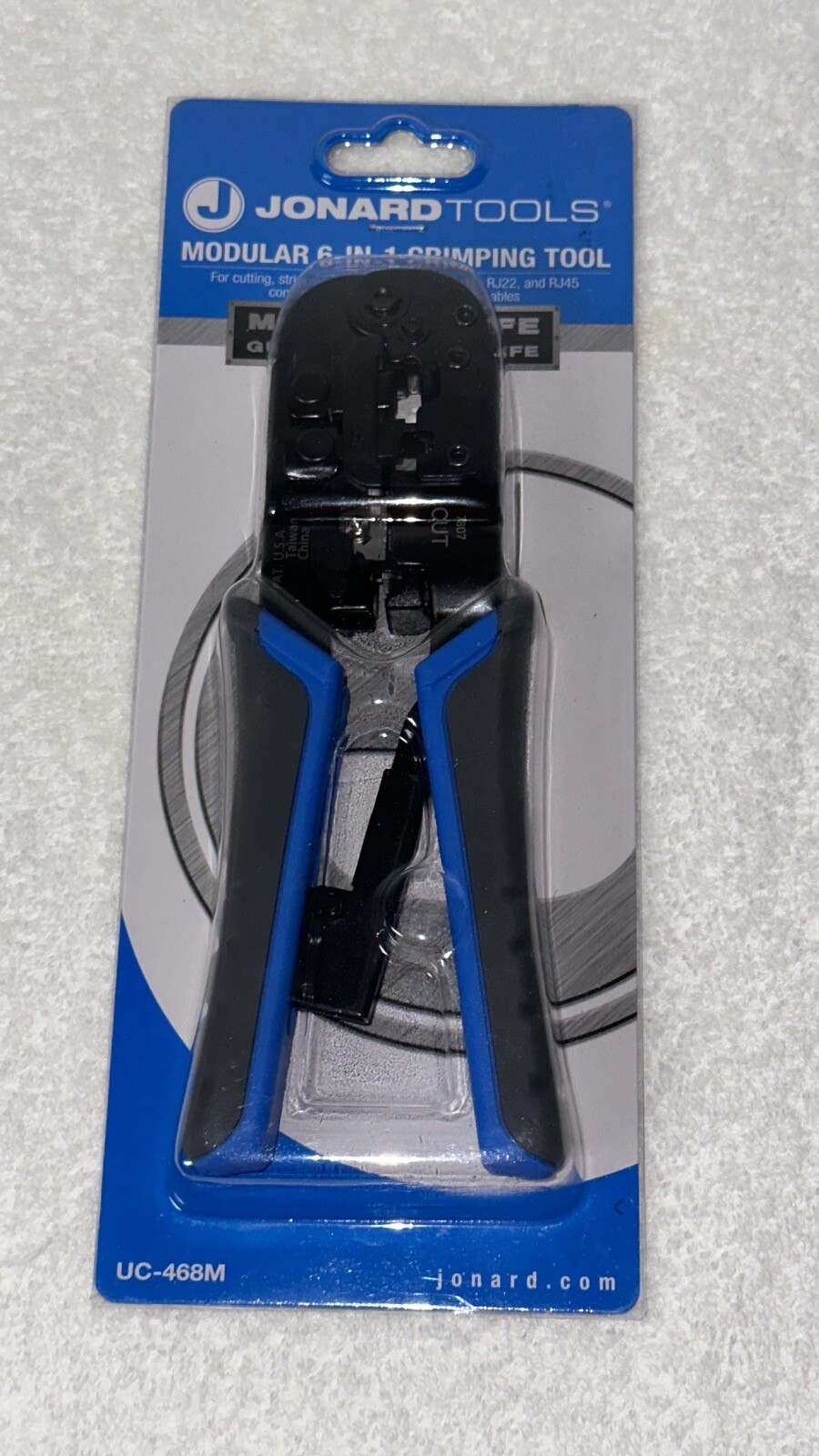 Jonard 6-in-1 Modular Crimping, Cutting, Stripping Tool UC-468M RJ11,RJ12,RJ45