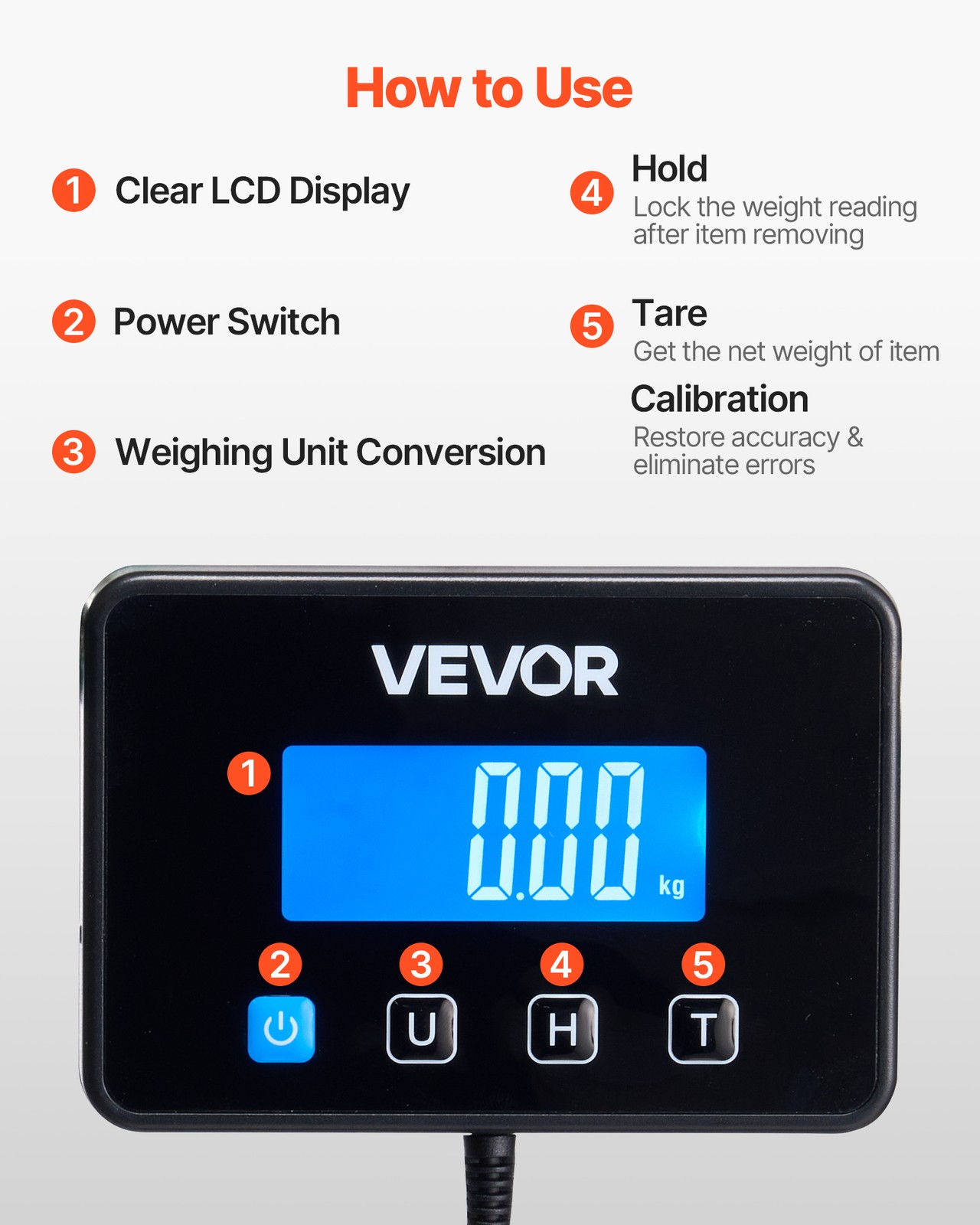 VEVOR 440 lbs Digital Postal Scale 0.35 oz/3.5 oz Dual Accuracy Shipping Scale