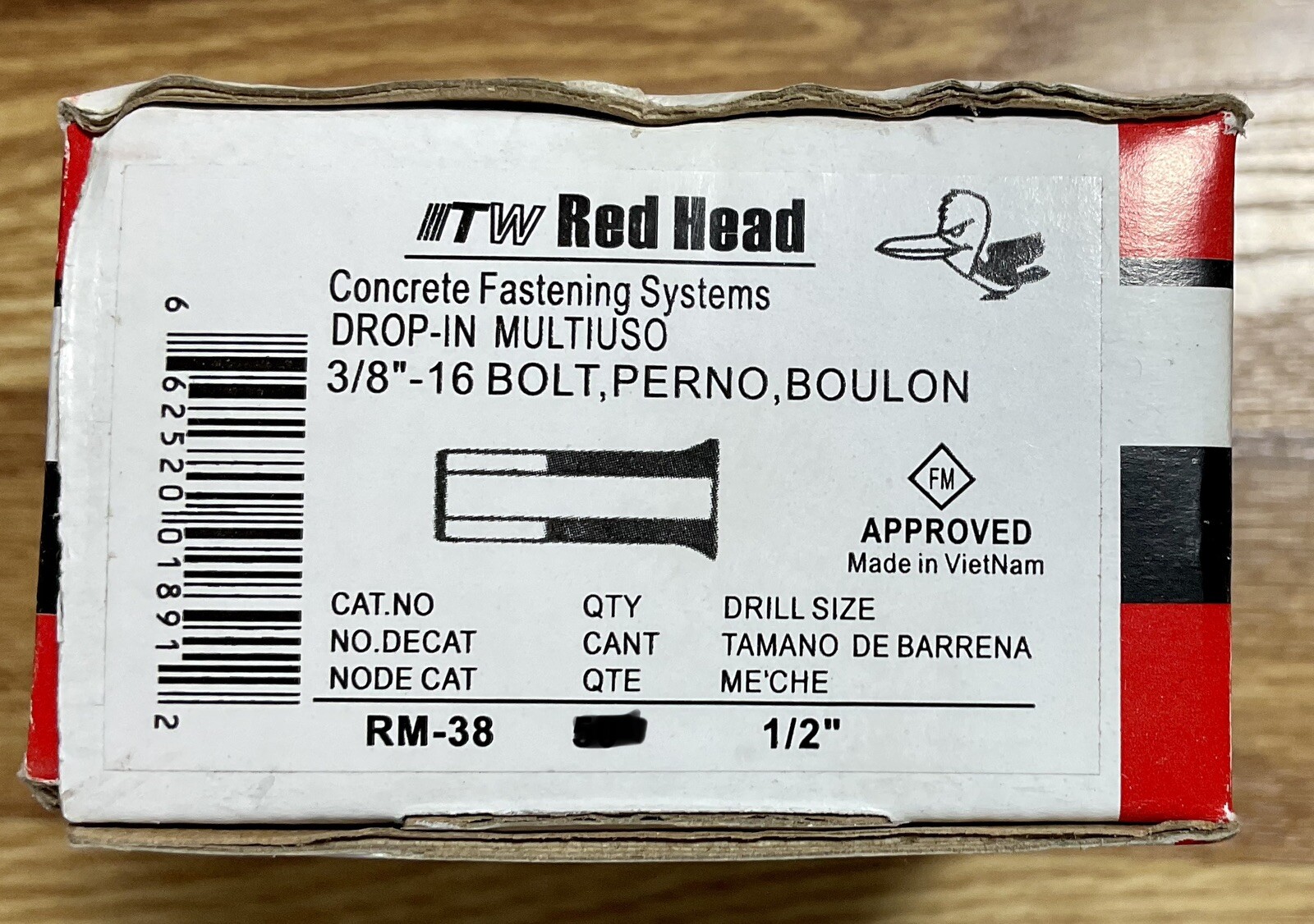 RED HEAD 3/8”Drop In Anchor RM-38 *Lot of 10* *Fast Shipping*