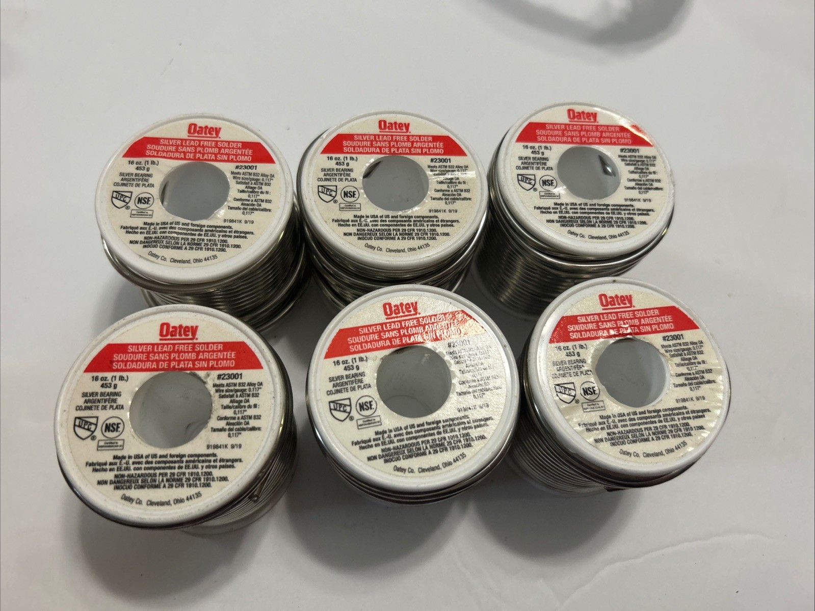 NEW Oatey Silver LEAD FREE SOLDER 1LB #23001 (6 Available)