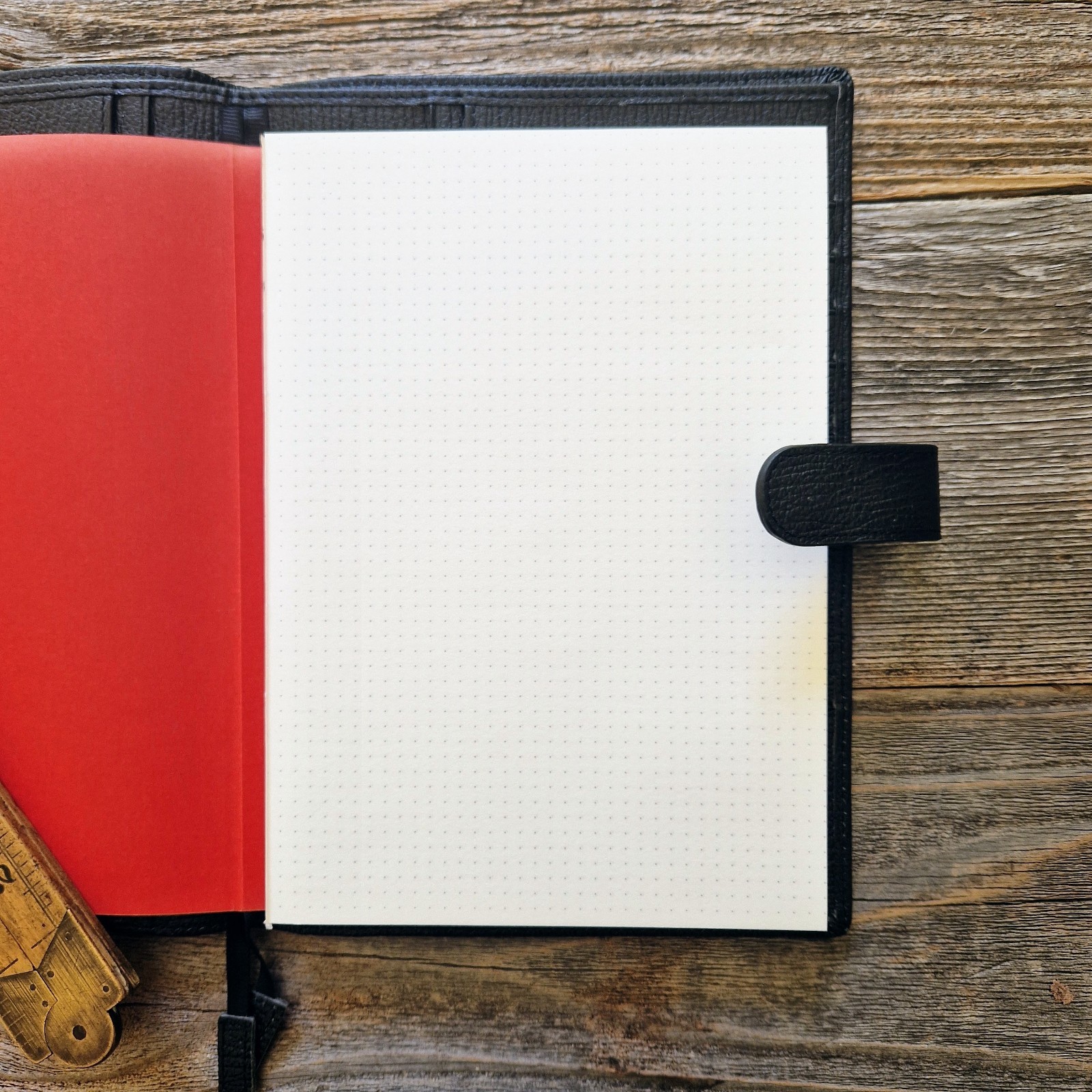 Fabriano A5 Leather Writing Case w/ Notepad | Black Leather Portfolio