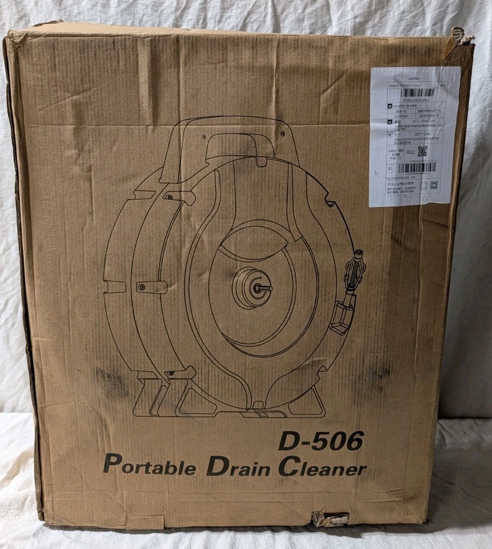 DALI D-506 Flex Shaft Drain Cleaner 52.5FT 1/4″ Cable Drill Powered 1.5″-2″