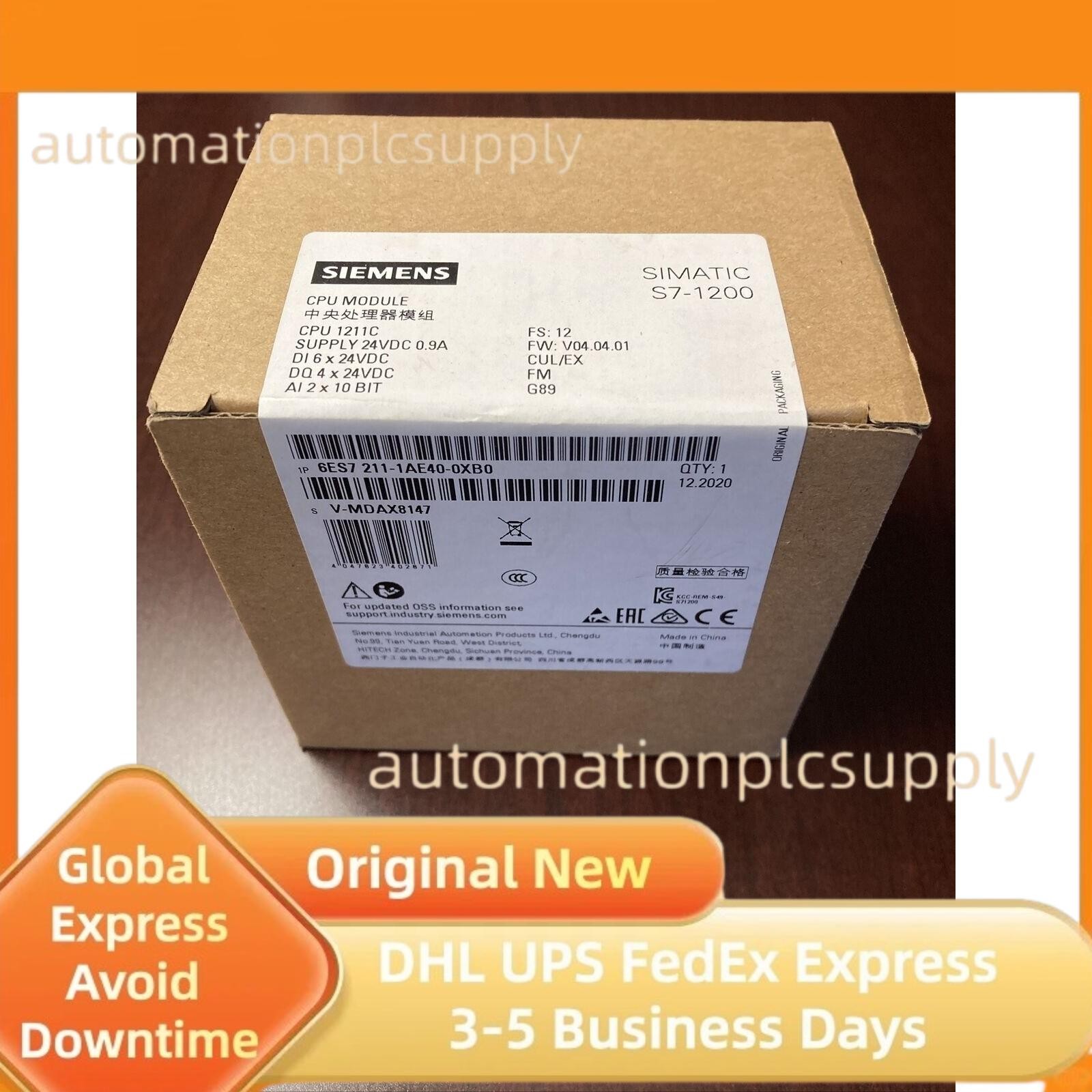 New Siemens 6ES7211-1AE40-0XB0 6ES7 211-1AE40-0XB0 SIMATIC S7-1200 CPU 1211C