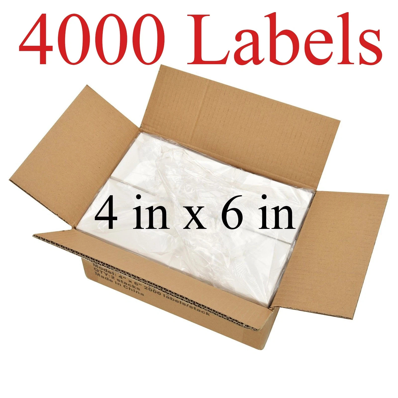 4000 – 4×6 Fanfold Direct Thermal Shipping Labels for Zebra & Rollo Printers