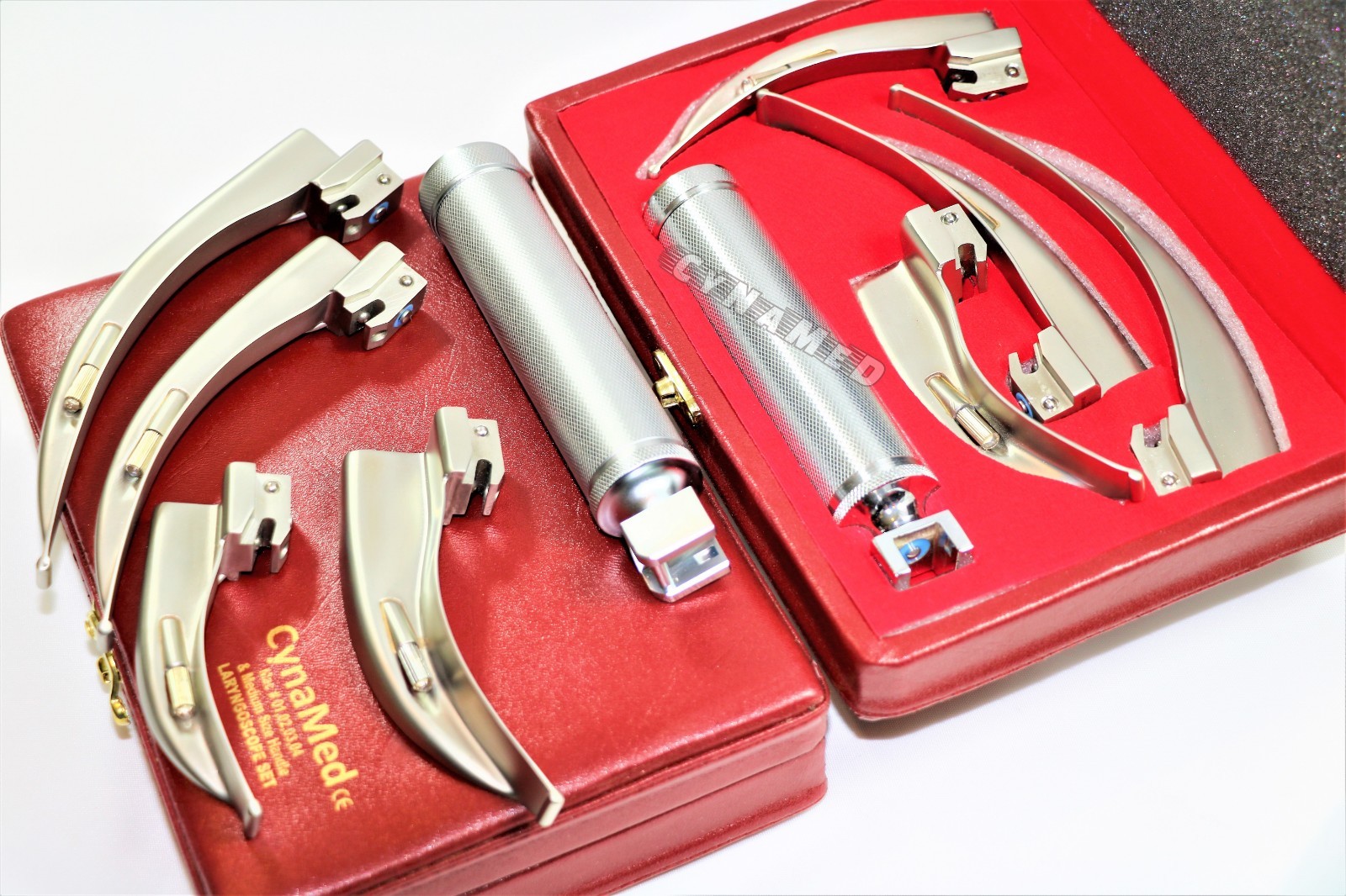 4 BLADES AND ONE HANDLE LARYNGOSCOPE MACINTOSH INTUBATION EMT ANESTHESIA SET
