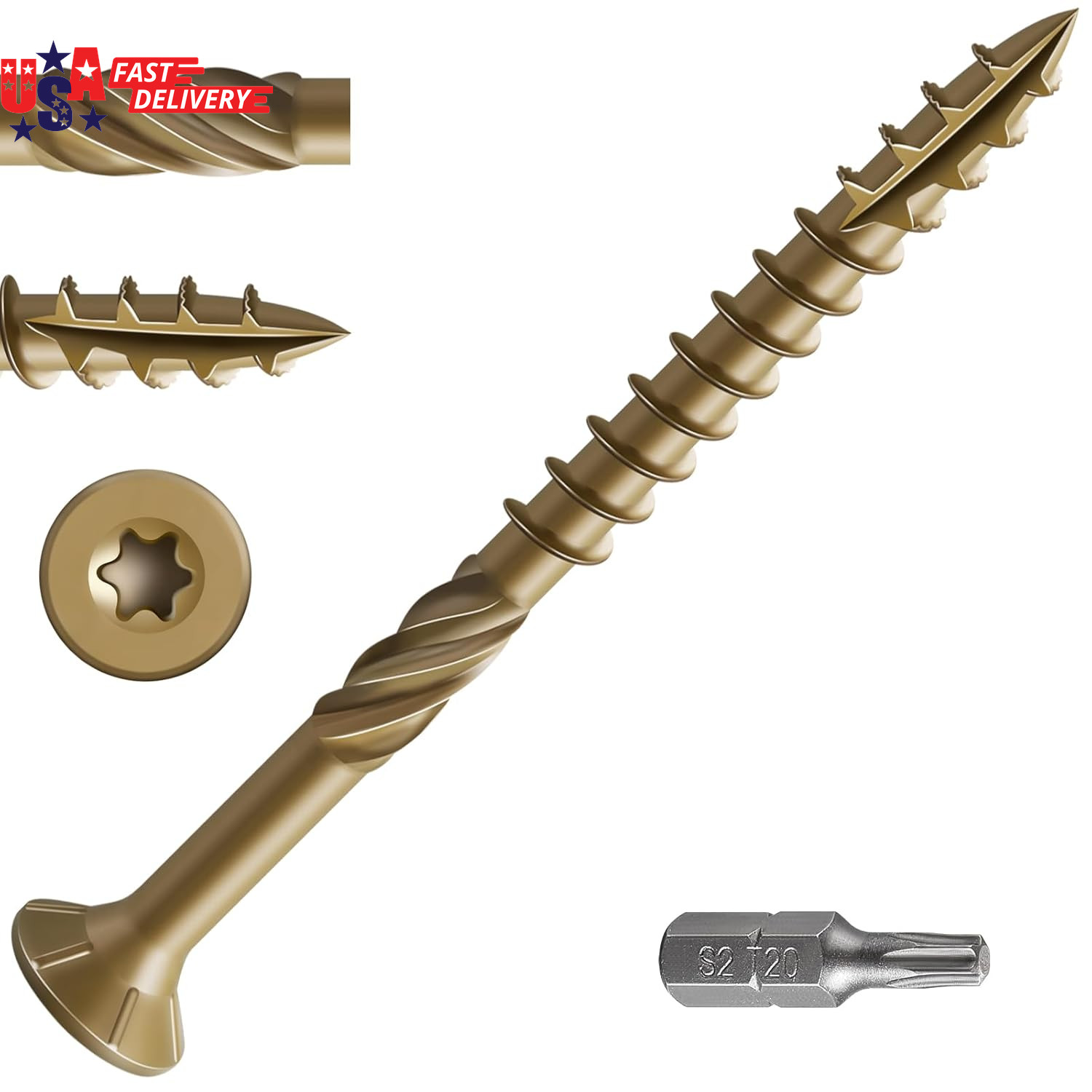 #10 * 3″ Deck Screws, (137Pcs) 2 Lbs.Exterior Wood Screws, Rust Resistant Epoxy