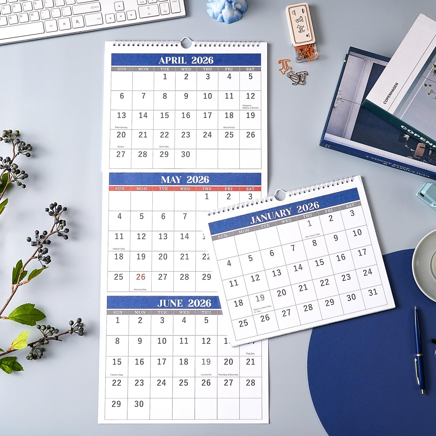 2026 Wall Calendar – 3 Month Vertical 2026 (Folded in a…