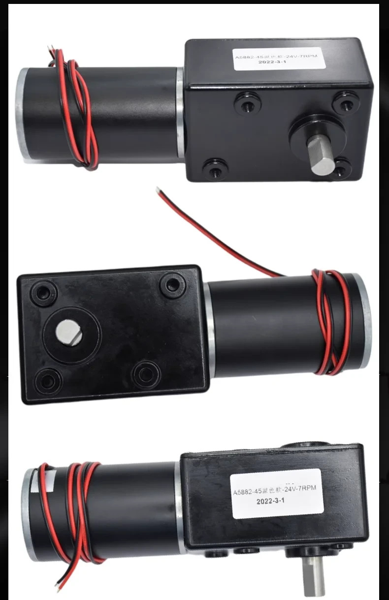 DC12V 24V Strong Torque Metal Turbo Worm Gearbox 250kg.cm Self-Lock Gear motor
