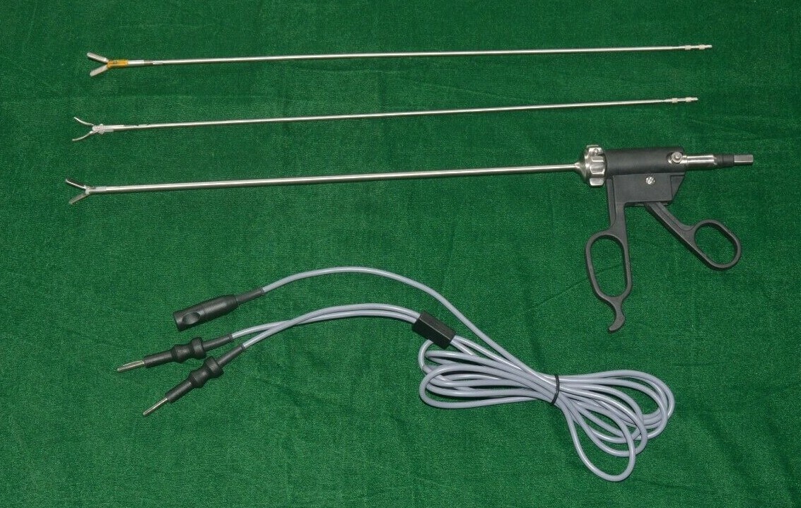 3pc Laparoscopic Bissinger Bipolar Maryland/ Ruby/ Fenestrated 5mmx330mm & Cable