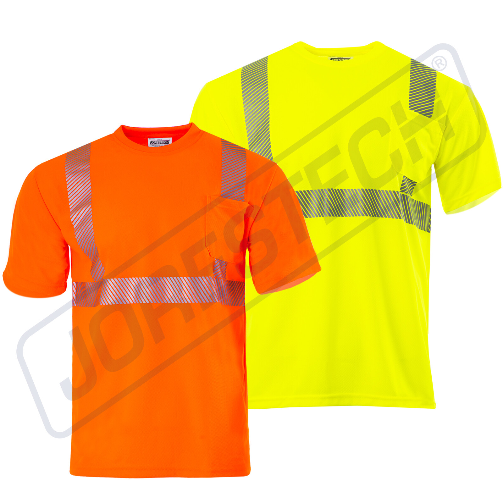 Hi Vis T Shirt ANSI Reflective Safety Short Sleeve HIGH VISIBILITY STRETCH