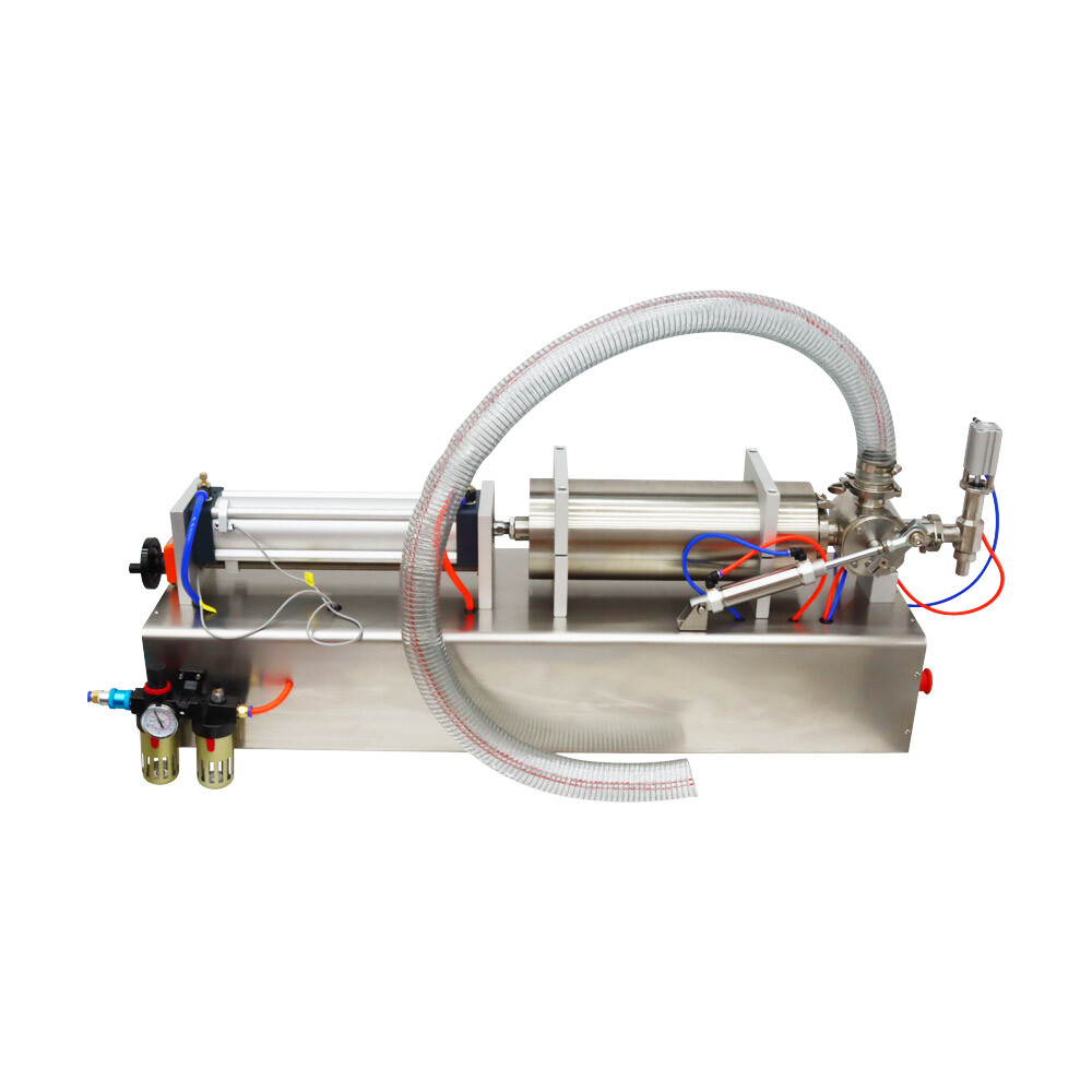 Pneumatic Liquid Paste Filling Machine 1000-5000ml with Hopper One Nozzle 110V