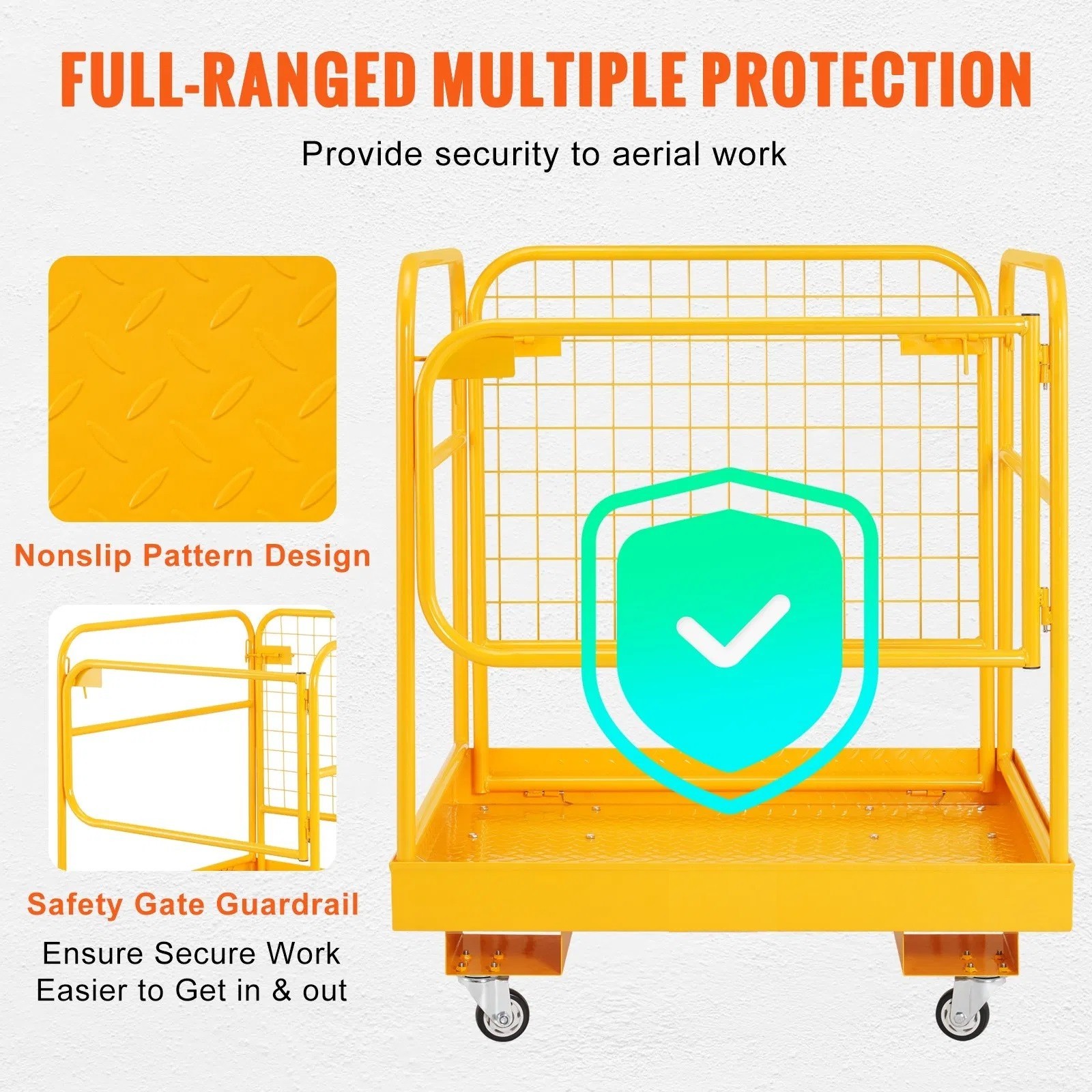 Forklift Safety Cage, 1200 lbs Load Capacity, 36 x 36 inches Folding Forklift