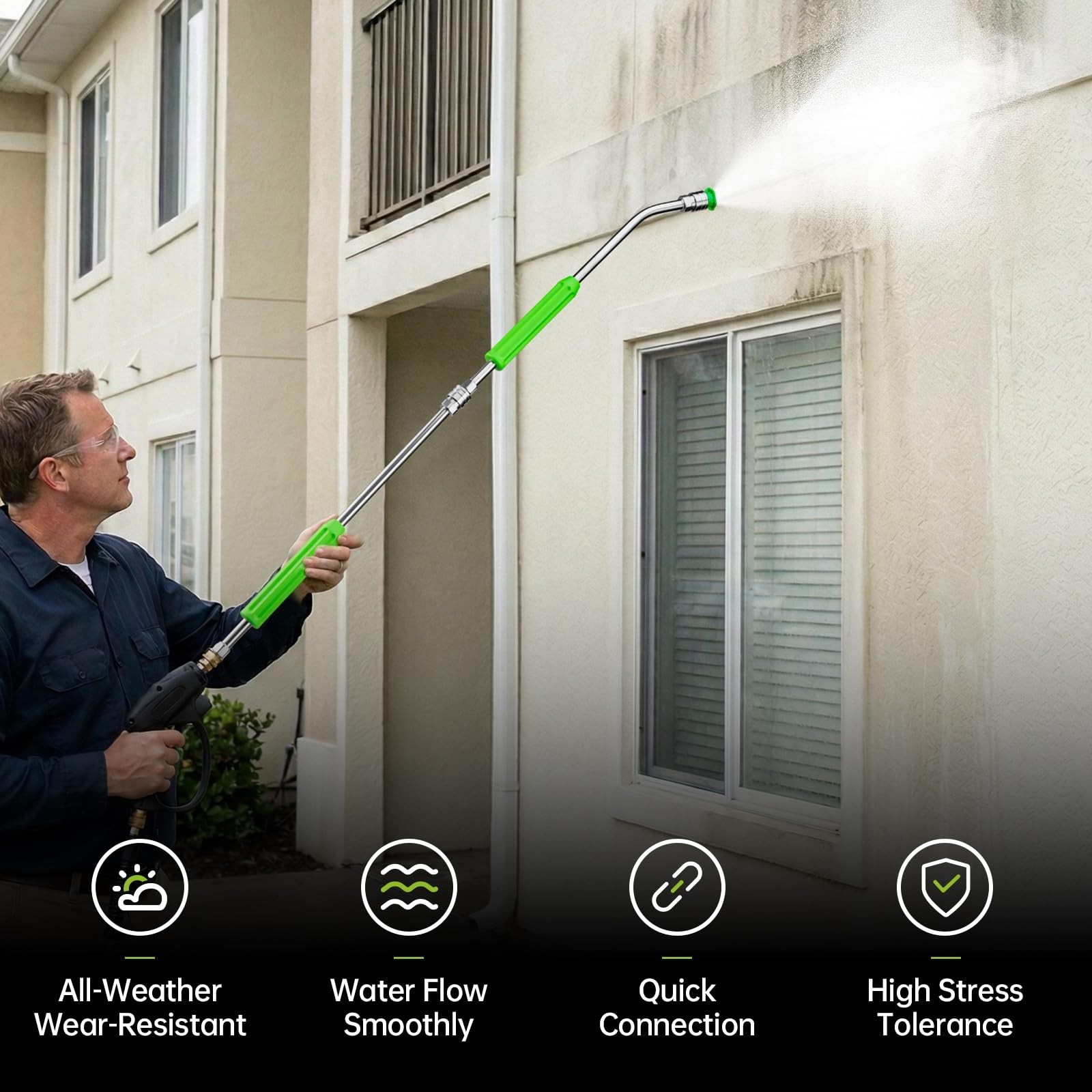 Pressure Washer Extension Wand 17 Inch, 30 Degree Curved and Straight | 1/4″ …