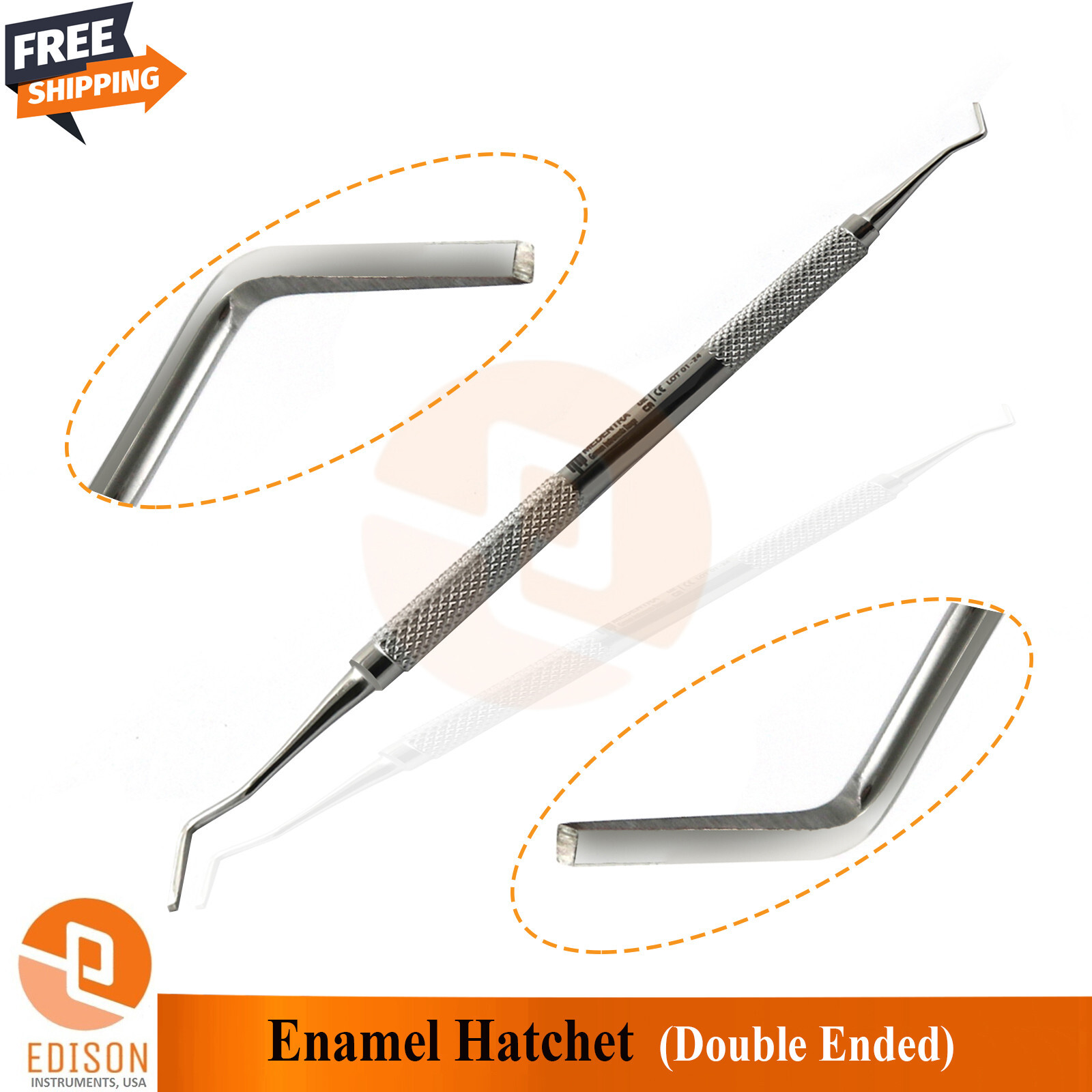 10Pcs Double End Dental Enamel Hatchet Chisels Restorative Dentin Tissue Trimmer