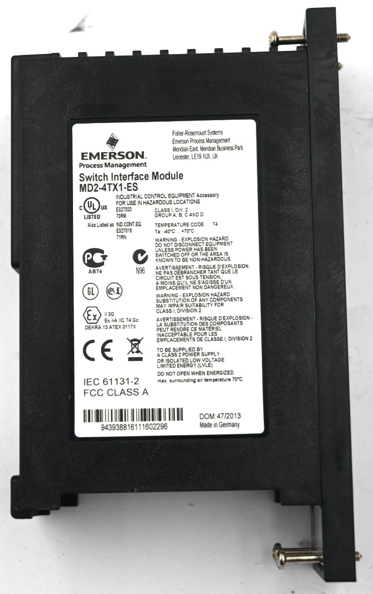 EMERSON DeltaV MD2-4TX1-ES SWITCH INTERFACE MODULE KJ1611X1-ED2 12P4462X042