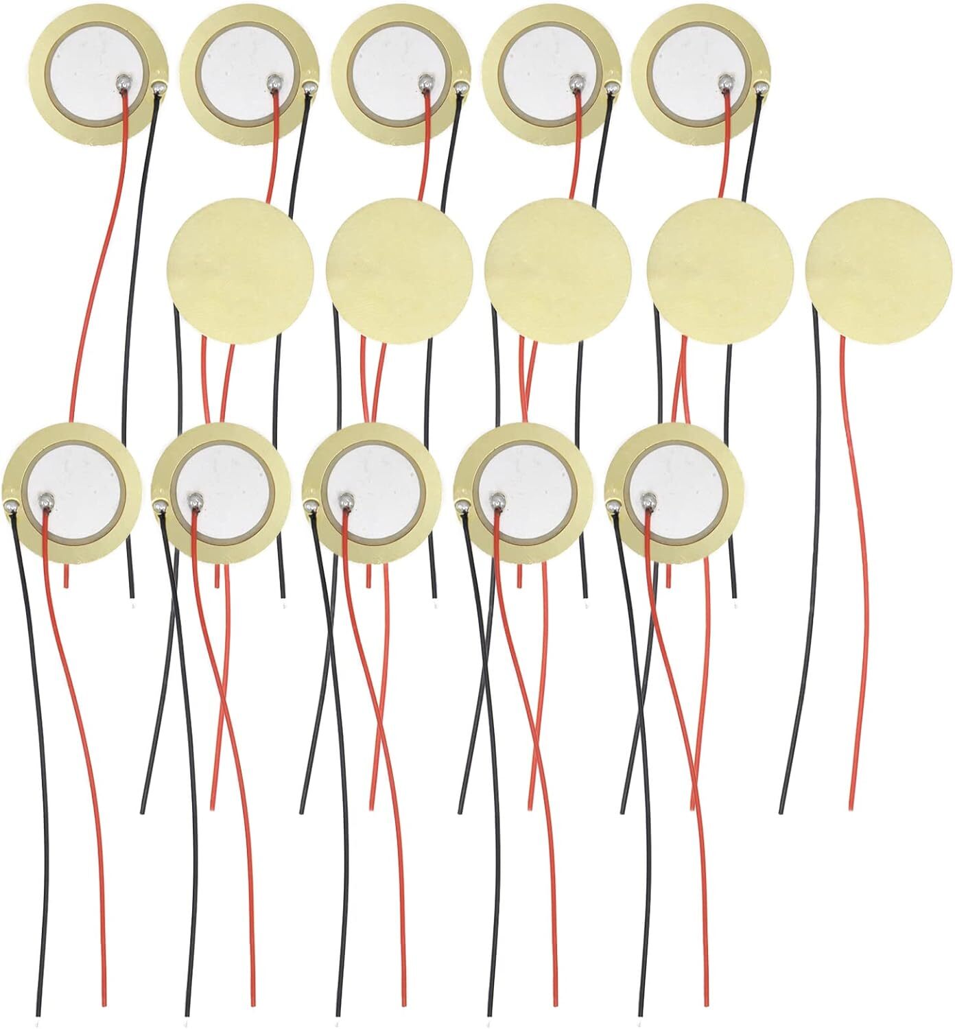 15PCS 27mm Piezo Disc Sensor with Wire, Acoustic Pickup for Guitar Drum DIY