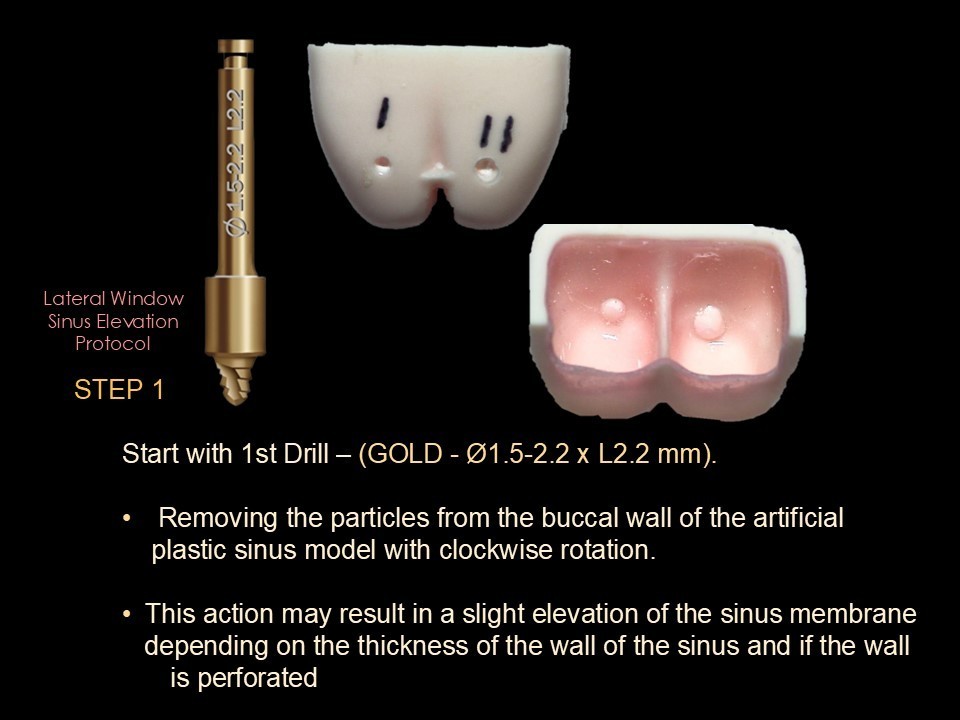 Lateral Window Sinus Elevation Drill Set, with elevator instrument set