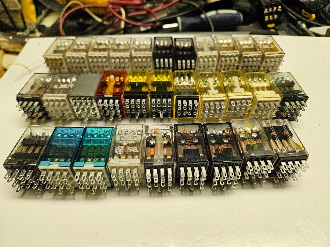 Various 4PDT cube relays by various manufacturers-see description $7.00/ec