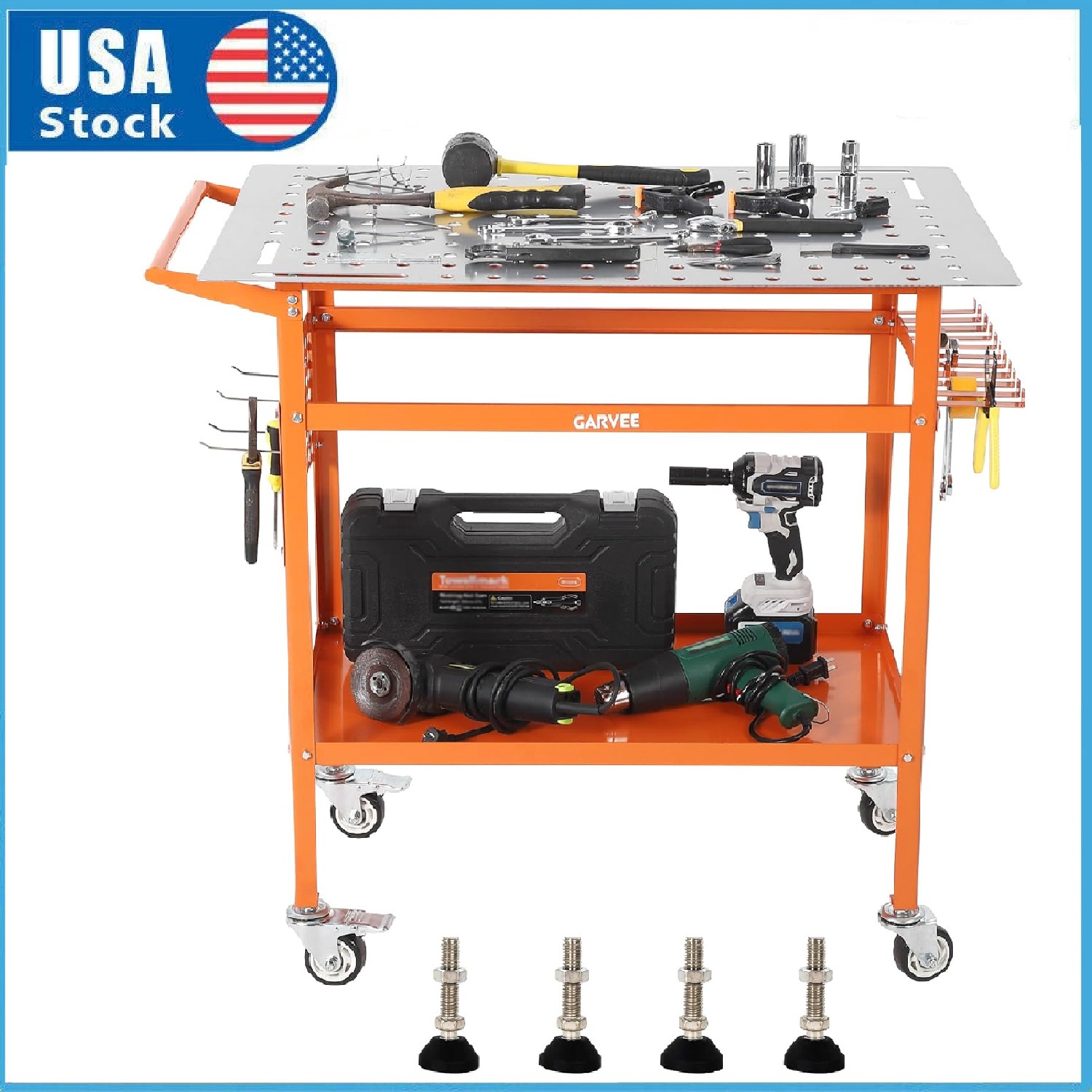 Welding Table 36″x24″ 800LBS Welding Table Workbench with Fixture Holes & Hooks