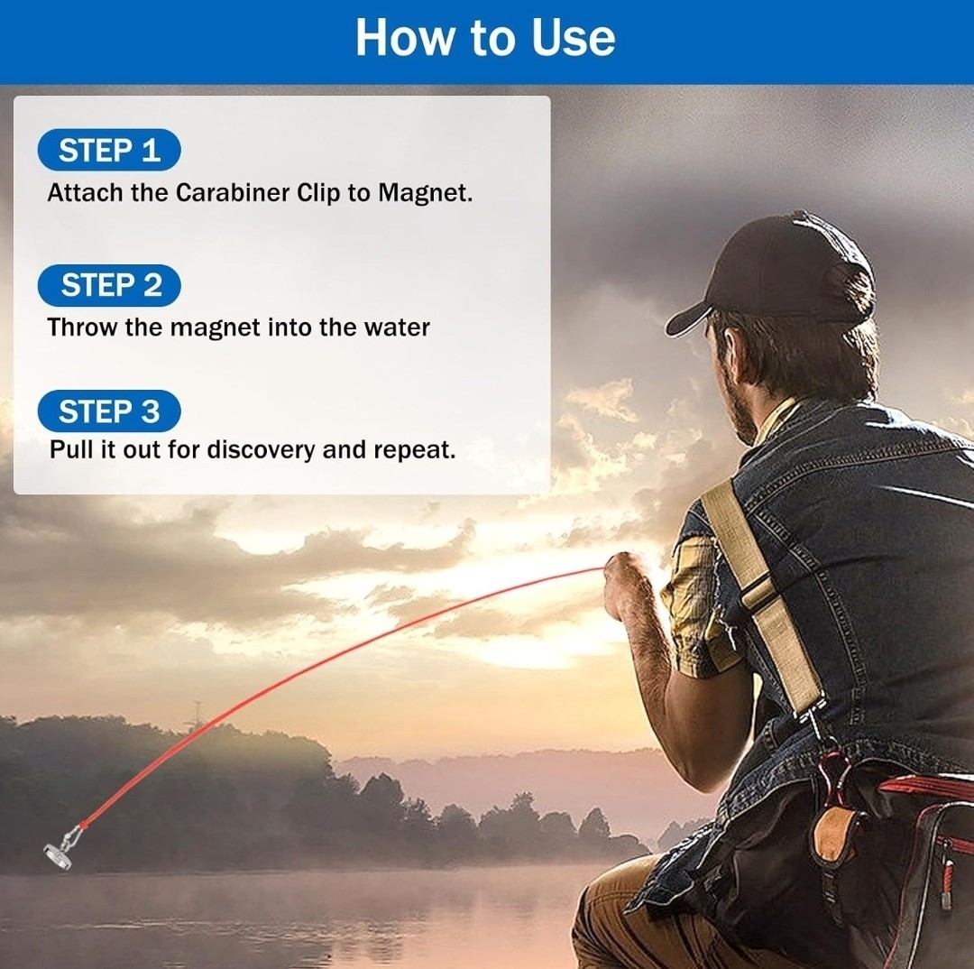 Neosmuk Fishing Magnet, 300lb Giant Rare Earth Magnet with 2.0 inches, Red