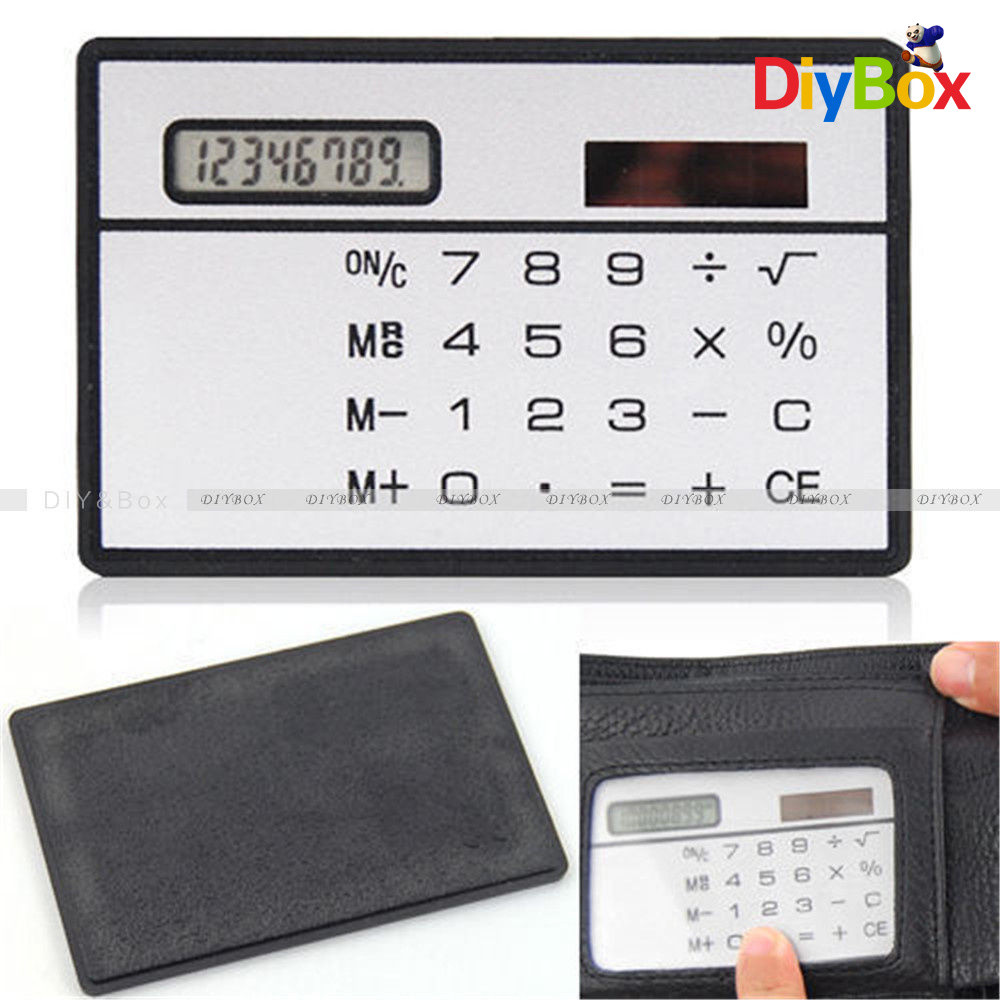 8 Digits Ultra Thin Mini Slim Credit Card Solar Power Pocket Calculator