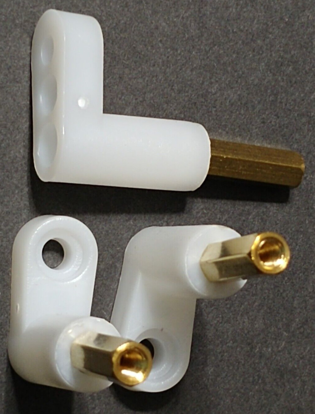 L Type PCB Board Mounting Feet Standoffs Spacer 35mm White 24 Pcs Plastic Brass