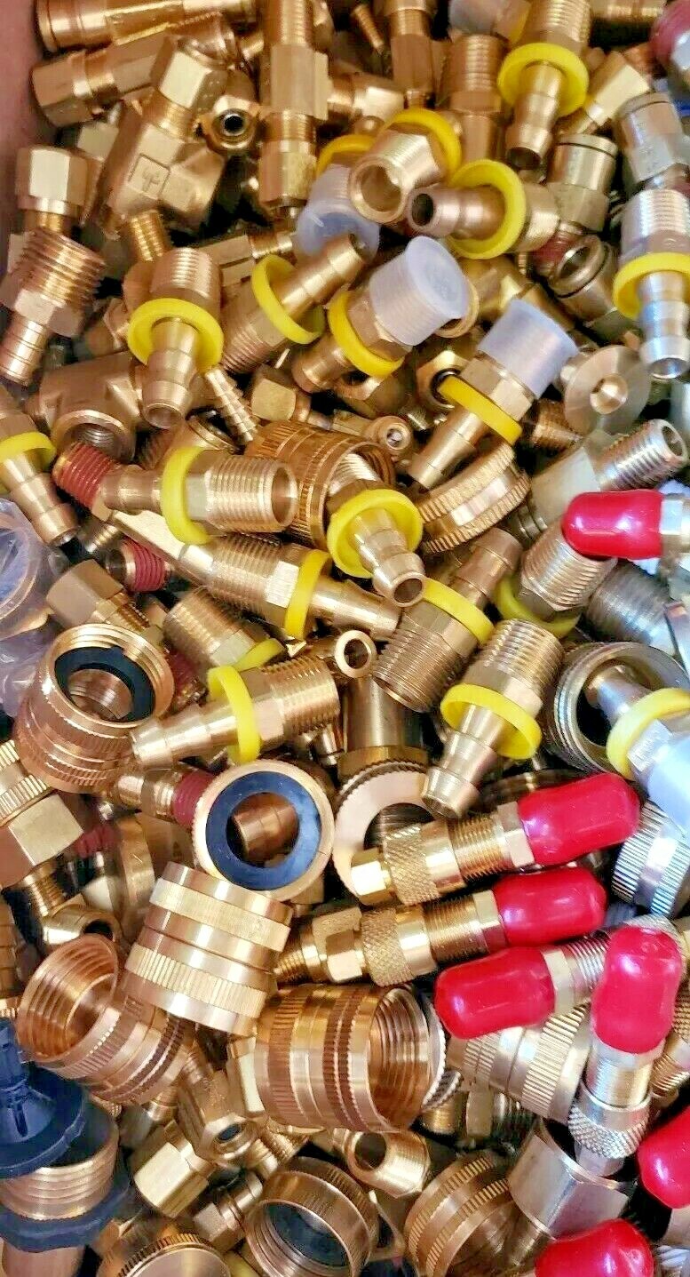 100 BRASS HYDRAULIC AIR , PNEUMATIC, Plumbing FITTINGS LOT OF 1/4 5/16 3/8 1/2