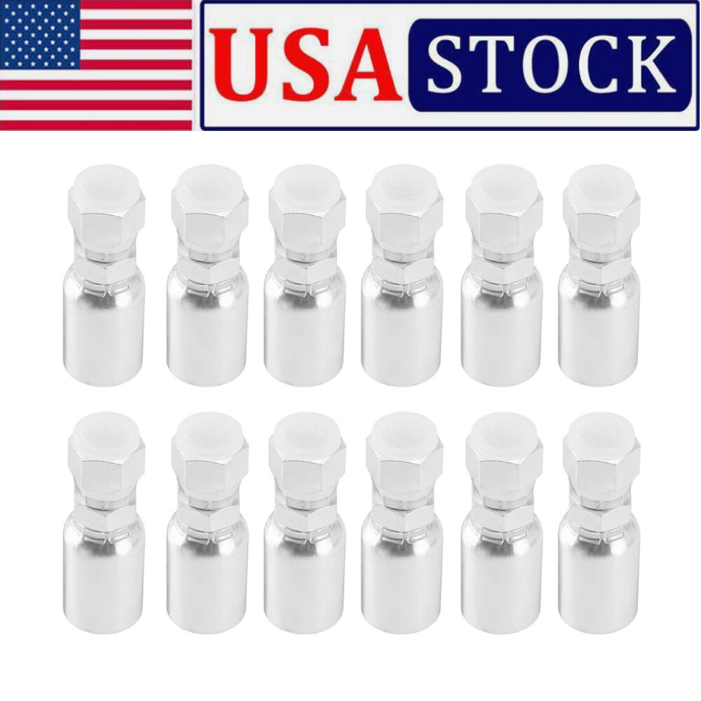 1/2″ Hose x 1/2″ JIC 37° Female Hydraulic Hose End Swivel Crimp Fitting 12 Pack