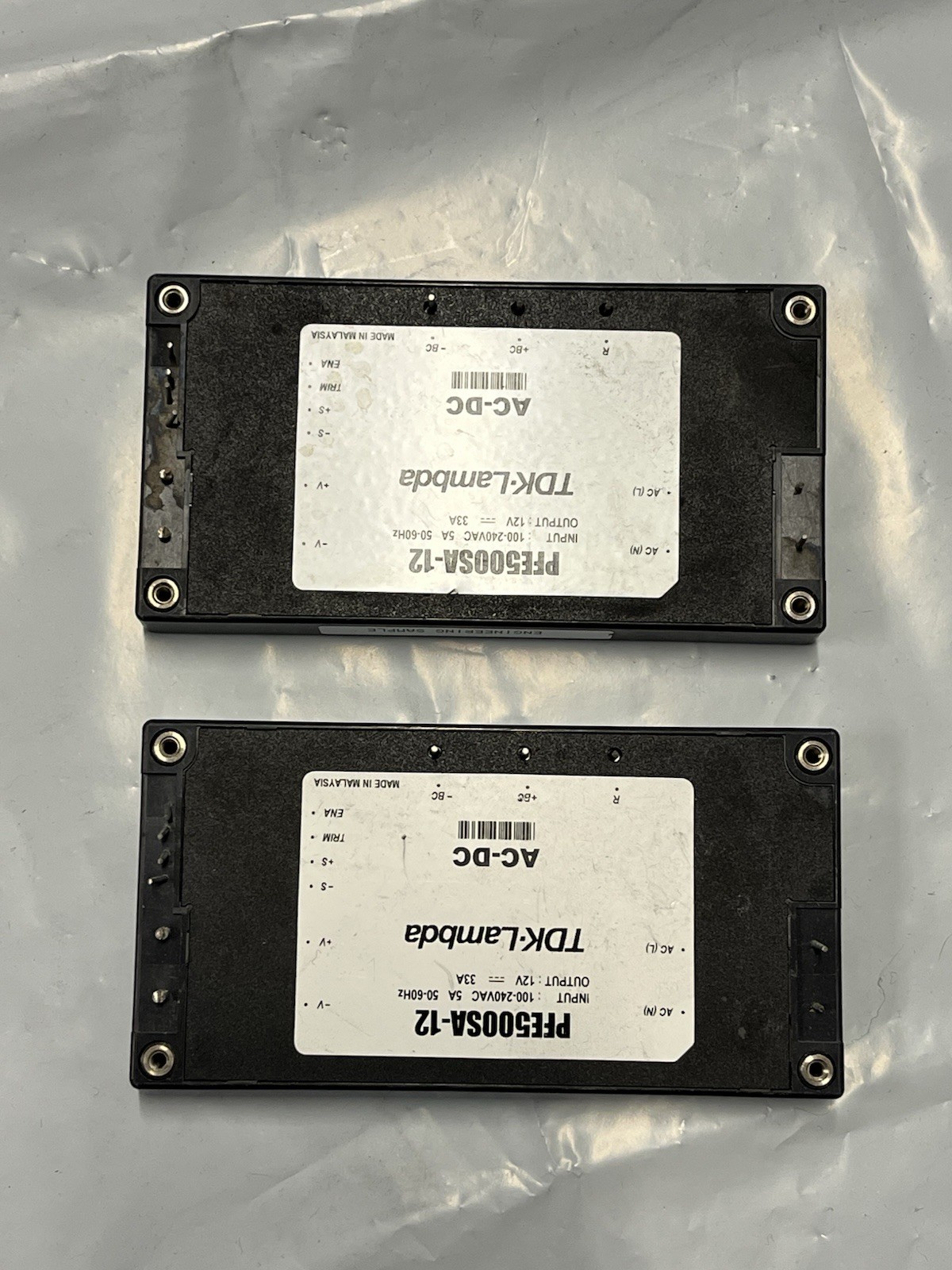 Lot Of 2,TDK-Lambda PFE500SA-12 AC-DC Power Supply 12V 33A 500W