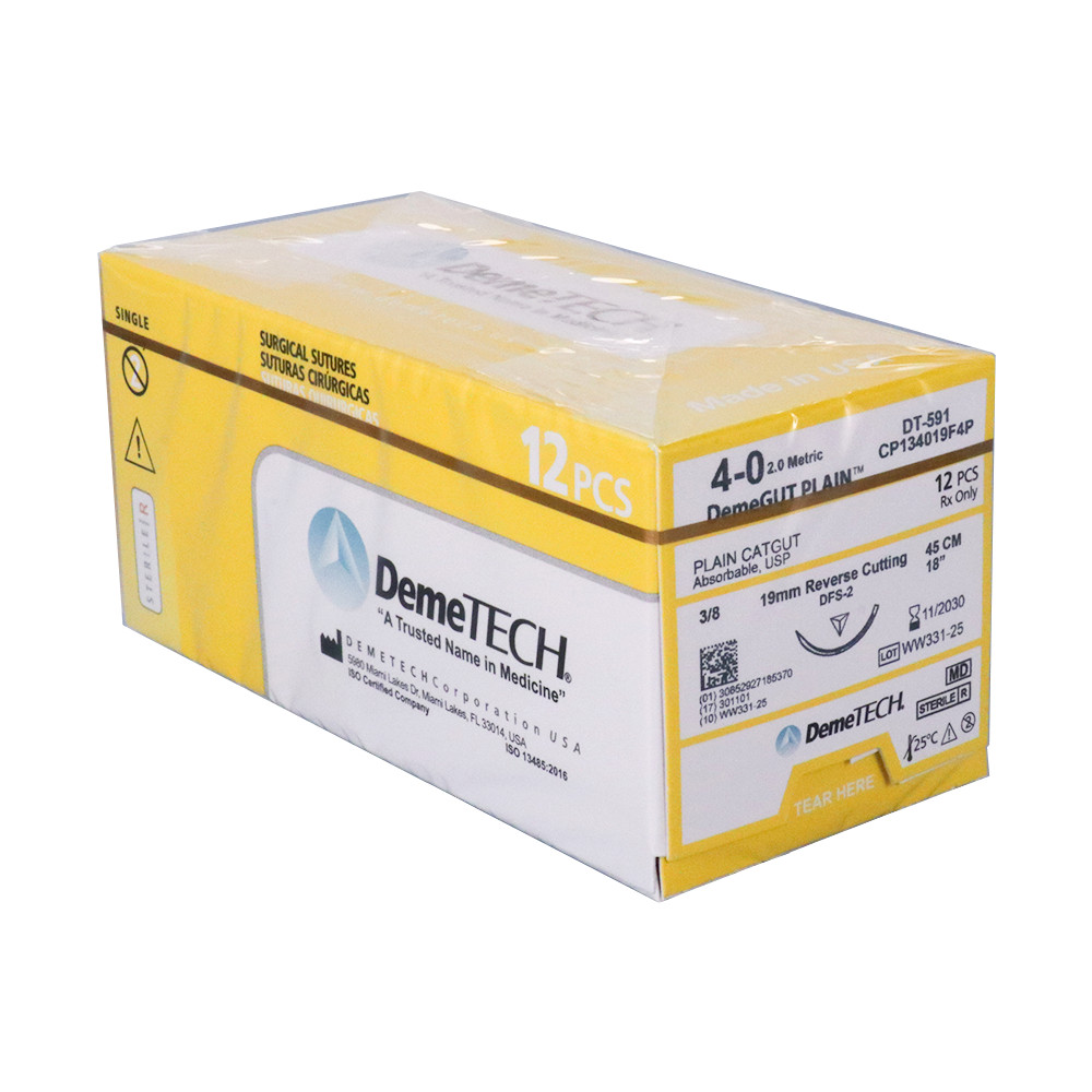 DemeTECH® Surgical Suture 3/0 4/0 45/75cm Materials Absorbable Braided Coated